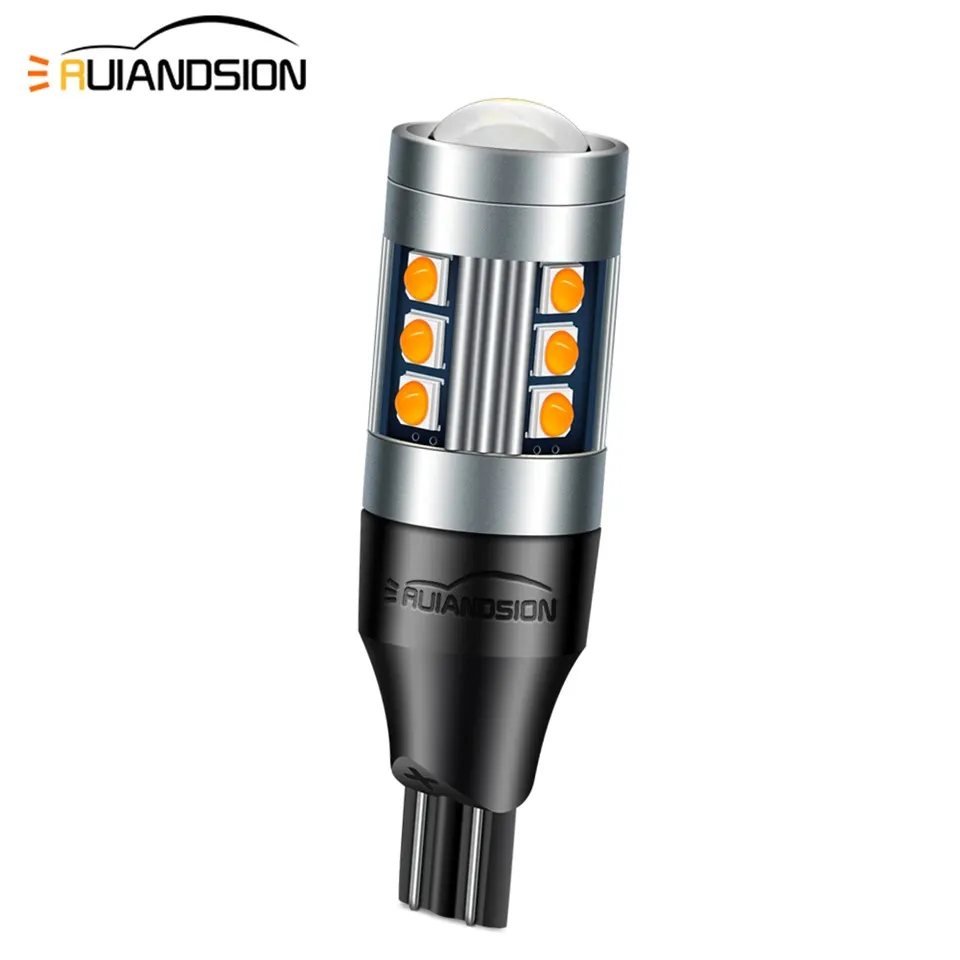 Ruiandsion No Hyper Flash T15 bulbs Made In China 12V 24V Amber Yellow